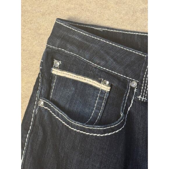 Cato Premium Star Bling Pocket Dark Denim Jeans 26W Plus Western Rhinestone - Picture 9 of 9